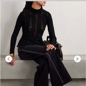 NEW with tags SEA black Devon peplum long sleeve sweater top Large L